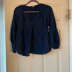 Scoop neck peplum top Old Navy